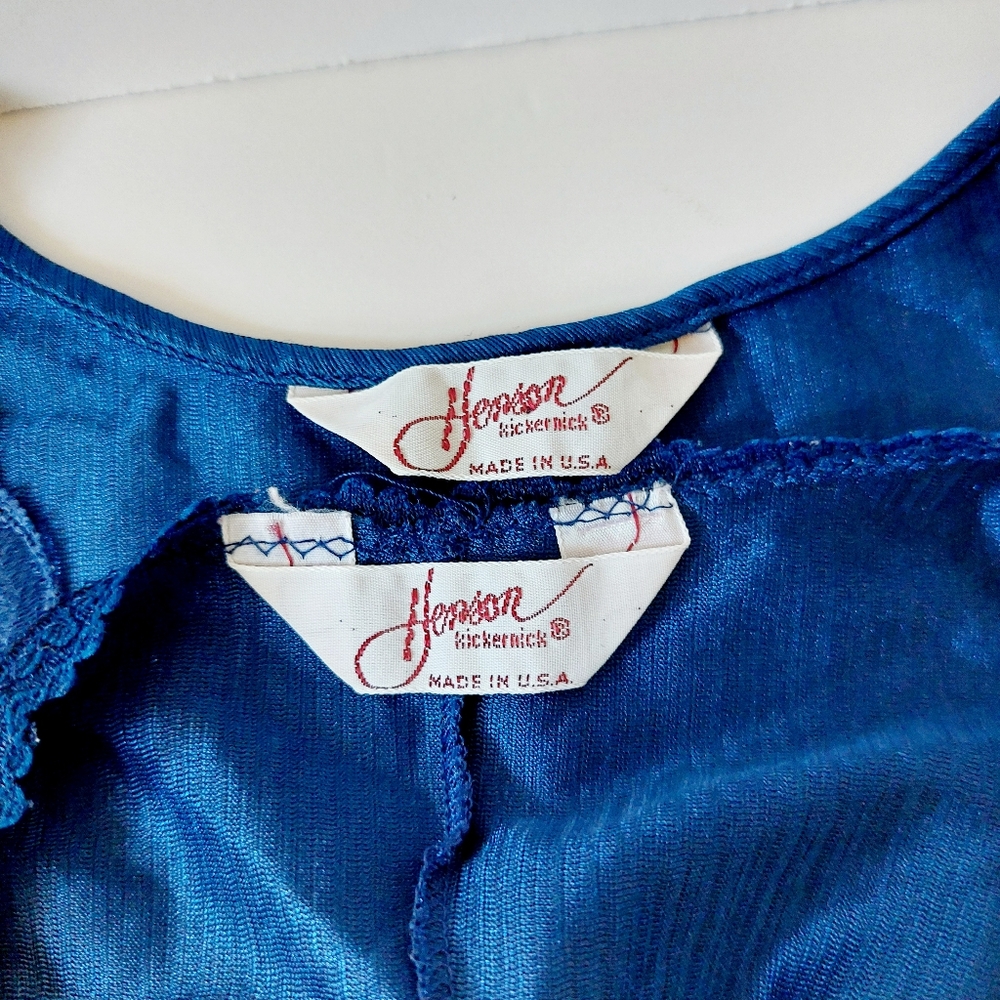 2pc Vintage Blue Nightgown & Robe size Large Henson‎ Kickernick Boudoir - Picture 4 of 10
